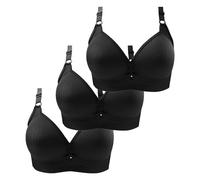 3er Pack BHS Damen Ohne Buegel Vollschalen Bequem Guter Halt Große Brüste Wirefree Super Push Up BH Gegen Hängebrust Brüste Klassische-BH Minimizer Bra Damen-BHS BH Trägerlos Ohne Träger