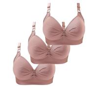 3er Pack BHS Damen Ohne Buegel Vollschalen Bequem Guter Halt Große Brüste Wirefree Super Push Up BH Gegen Hängebrust Brüste Klassische-BH Minimizer Bra Damen-BHS BH Trägerlos Ohne Träger