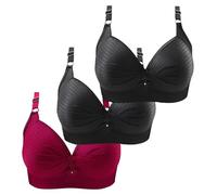 3er Pack BHS Damen Ohne Buegel Vollschalen Bequem Guter Halt Große Brüste Wirefree Super Push Up BH Gegen Hängebrust Brüste Klassische-BH Minimizer Bra Damen-BHS BH Trägerlos Ohne Träger