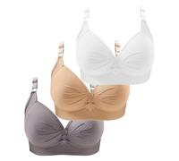 3er Pack BHS Damen Ohne Buegel Vollschalen Bequem Guter Halt Große Brüste Wirefree Super Push Up BH Gegen Hängebrust Brüste Klassische-BH Minimizer Bra Damen-BHS BH Trägerlos Ohne Träger