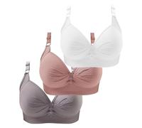3er Pack BHS Damen Ohne Buegel Vollschalen Bequem Guter Halt Große Brüste Wirefree Super Push Up BH Gegen Hängebrust Brüste Klassische-BH Minimizer Bra Damen-BHS BH Trägerlos Ohne Träger