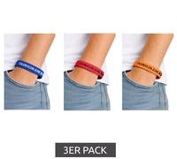 3er Pack Calvin Klein Unisex Slap-Armbänder mit "CALVIN KLEIN JEANS"-Logo Arm-Schmuck 20 cm KJJLDB850200 Rot/Orange/Blau