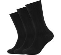 3er Pack camano Comfort Baumwoll Crew Socken 0005 - black 39-42