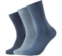 3er Pack camano Comfort Baumwoll Crew Socken 5500 - denim melange 43-46