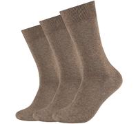 3er Pack camano Comfort Baumwoll Crew Socken 8700 - caramel melange 35-38