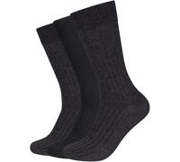 3er Pack camano Comfort Fine Rib Crew Socken Herren 9800 - anthracite melange 39-42
