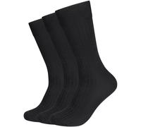 3er Pack camano Comfort Fine Rib Crew Socken Herren 9999 - black 43-46