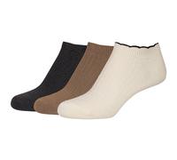 3er Pack camano Comfort Structured Baumwoll Sneakersocken Damen 1030 - egret 39-42