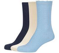 3er Pack camano Comfort Structured Baumwolle Crew Socken Damen 5081 - angel falls 35-38