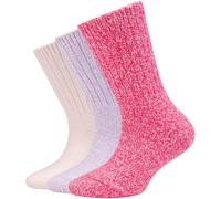 3er Pack camano Cosy Supersoft Mouliné Crew Socken Kinder 4135 - pink cosmos 35-38