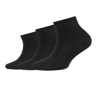 3er Pack camano Soft Baumwolle Quarter Socken Kinder 0005 - black 31-34