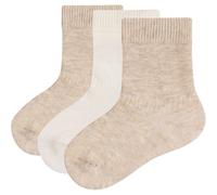3er Pack camano Soft Bio-Baumwolle Baby-Socken 8200 - nature melange 23-26