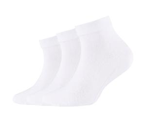 3er Pack camano Soft Bio-Baumwolle Quarter Socken Kinder 0001 - white 27-30