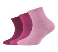 3er Pack camano Soft Bio-Baumwolle Quarter Socken Kinder 4170 - orchid smoke 23-26