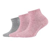 3er Pack camano Soft Bio-Baumwolle Quarter Socken Kinder 4300 - chalk pink melange 27-30