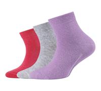 3er Pack camano Soft Bio-Baumwolle Quarter Socken Kinder 4420 - lilac petal 35-38