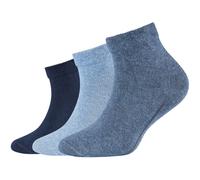 3er Pack camano Soft Bio-Baumwolle Quarter Socken Kinder 5240 - ice blue melange 27-30