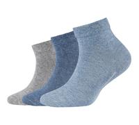 3er Pack camano Soft Bio-Baumwolle Quarter Socken Kinder 5300 - stone melange 31-34