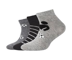 3er Pack camano Soft Organic Football Sneakersocken Kinder 9300 - light grey melange 31-34