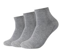 3er Pack camano Soft Quarter Socken 9300 - light grey melange 35-38