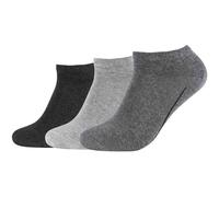 Camano Sneaker Socken im 3er-Pack, grau/weiß/schwarz, Gr. 39-42
