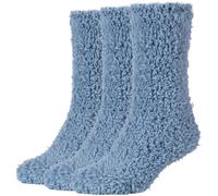 Socken CAMANO "cosy fuzzy 3er Pack", Damen, Gr. 35-38, ashley blau, 69% Polyester, 29% Polyester, 2% Elasthan, uni, Socken Socken, 3er Pack Wärmende, kuschelige Qualität für kalte Tage, Extra weich (3