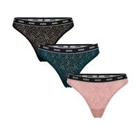 3er-Pack Damen Spitzenstringtangas mit Logo 50535265 L
