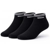 3er Pack DOCKS Sneaker Socken Baumwolle Atmungsaktive Damen&Herren schwarz 35-38
