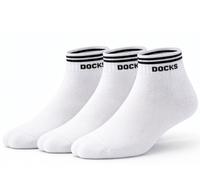 3er Pack DOCKS Sneaker Socken Baumwolle Atmungsaktive Damen & Herren weiß 35-38