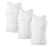 3er Pack Herren Kompressions-Tanktop Ärmellos Funktionsshirts Schmale Passform Sports Trainingsshirt Fitness Slim Running T-Shirt Body Shaper Elastische Bauchweg Unterhemd für Männer