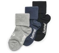 3er Pack hummel SORA Baby-Socken black/grey melange/blue nights 21-23