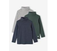 3er-Pack Jungen Rollkragen-Shirts englischgrün Gr. 110 von Vertbaudet