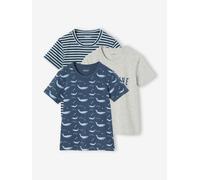 3er-Pack Jungen T-Shirts mit Walmotiv aquablau Gr. 116 von vertbaudet