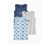 3er-Pack Jungen Unterhemden BASIC hellblau Gr. 110 von vertbaudet