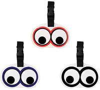 3er-Pack Kofferanhänger, Kofferanhänge Mit Adressschild, PVC Googly AUGEN Kofferanhänger,Zerklüftet, Schutz der Privatsphäre, Schnelle Identifikation, Kofferanhänger Flugreise, Gepäckanhänger