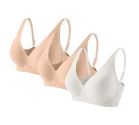 3er Pack Komfort Nahtlos BHS Damen Set Klassische BH Ohne Bügel Sport BH P-ush Up mit Verstellbarem Bustier Große Brüste Unterwäsche Starker Halt Trainings Schlaf BHS Gepolstert für Alltag Yoga