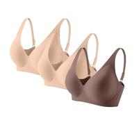 3er Pack Komfort Nahtlos BHS Damen Set Klassische BH Ohne Bügel Sport BH P-ush Up mit Verstellbarem Bustier Große Brüste Unterwäsche Starker Halt Trainings Schlaf BHS Gepolstert für Alltag Yoga