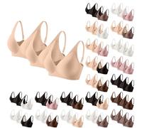 3er Pack Komfort Nahtlos BHS Damen Set Klassische BH Ohne Bügel Sport BH P-ush Up mit Verstellbarem Bustier Große Brüste Unterwäsche Starker Halt Trainings Schlaf BHS Gepolstert für Alltag Yoga