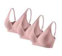 3er Pack Komfort Nahtlos BHS Damen Set Klassische BH Ohne Bügel Sport BH P-ush Up mit Verstellbarem Bustier Große Brüste Unterwäsche Starker Halt Trainings Schlaf BHS Gepolstert für Alltag Yoga