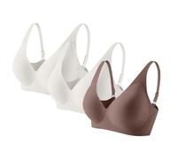 3er Pack Komfort Nahtlos BHS Damen Set Klassische BH Ohne Bügel Sport BH P-ush Up mit Verstellbarem Bustier Große Brüste Unterwäsche Starker Halt Trainings Schlaf BHS Gepolstert für Alltag Yoga