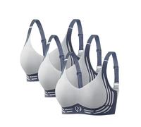3er Pack Komfort Nahtlos BHS Damen Set Klassische BH Ohne Bügel Sport BH P-ush Up mit Verstellbarem Bustier Große Brüste Unterwäsche Starker Halt Trainings Schlaf BHS Gepolstert für Alltag Yoga