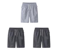 3er Pack Kurze Hosen Herren Sporthose Elastischer Taille Sweatshorts Baumwolle Cargo Shorts Sommer Jogginghose Fitnesshose Kurz Laufshorts mit Kordelzug Trainingshose für Gym Fitness