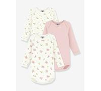 3er-Pack Langarm-Bodys Baby PETIT BATEAU weiß Gr. 62