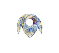 3ER PACK - Luxuriöses Tuch aus reiner Seide mit Zitronen-Motiven blau - Gr. - one size