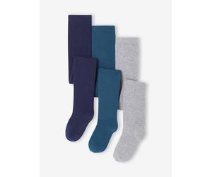 3er-Pack Mädchen Strumpfhosen BASIC blau Gr. 19/22 von vertbaudet