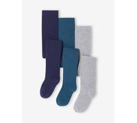3er-Pack Mädchen Strumpfhosen BASIC blau Gr. 27/30 von vertbaudet