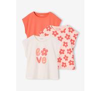 3er-Pack Mädchen T-Shirts BASIC pudrig rosa Gr. 146/152 von Vertbaudet