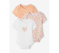 3er-Pack mitwachsende Baby Schlupfbodys, Bio-Baumwolle aprikose pudrig Gr. 71 von vertbaudet