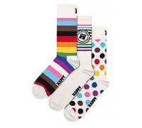 3er Pack Multipack Pride Socken Geschenkbox | Happy Socks | Mehrfarbige Regenbogen LGBTQIA+ Socken - Regenbogen US 37-40
