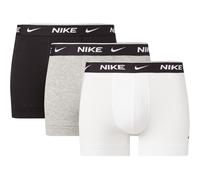 Nike Herren Everyday Cotton Stretch Trunks 3Pk, White/Grey Heather/Black, L